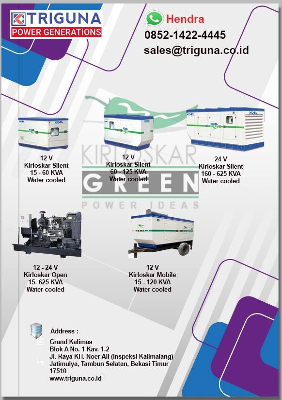 Jual genset kirloskar